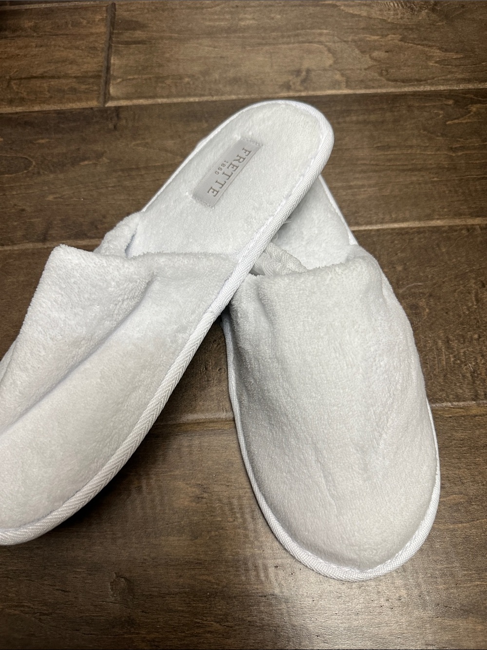 Frette 1860 luxury White Terry Open-Back Spa Slippers